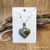 Collier pendentif Coeur en pâte polymère et perles métal argentées