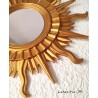 Miroir Soleil ancien, doré de 29 cm