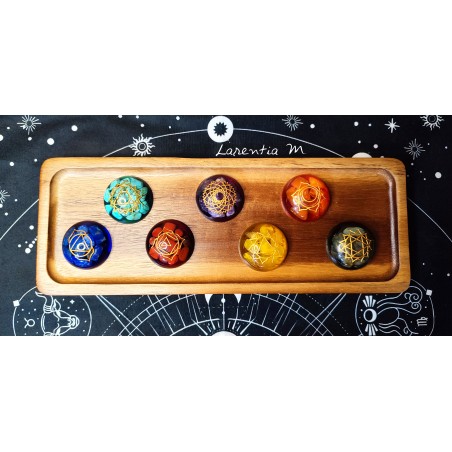 7 médaillons Chakras en résine