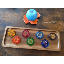7 médaillons Chakras en résine