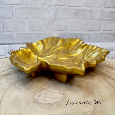 Hand-painted ceramic maple leaf tray
