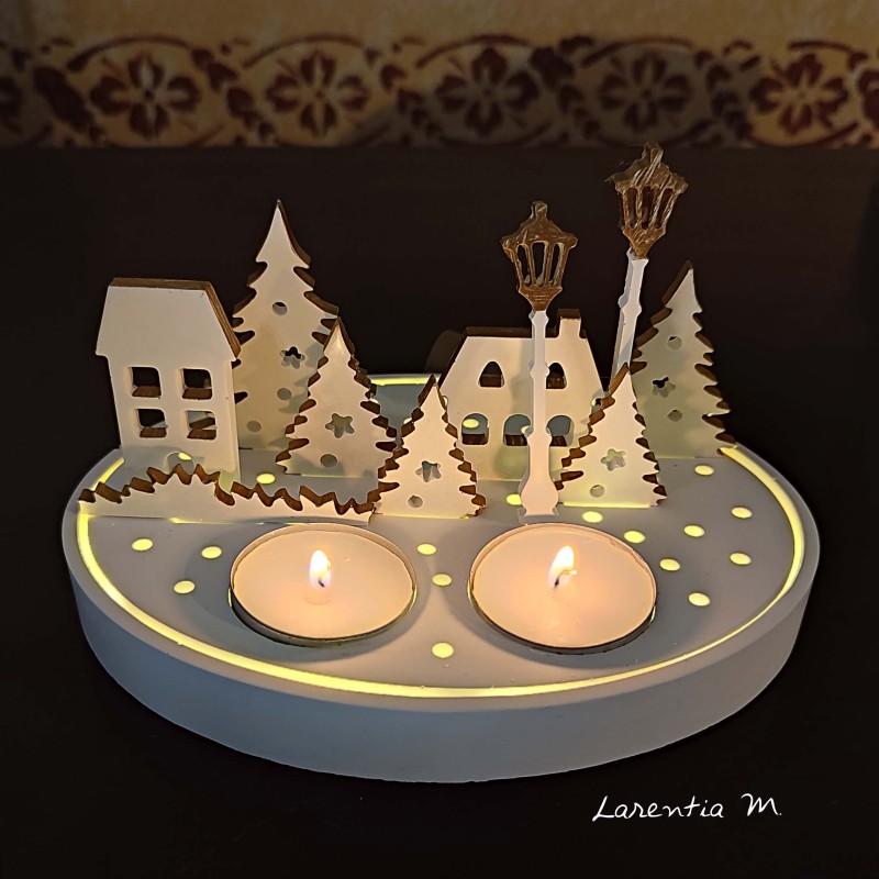 Village de Noël avec bougoirs