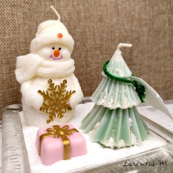 Christmas Candles - Arrangements - Snowman, Christmas Tree, Santa Claus, Angel