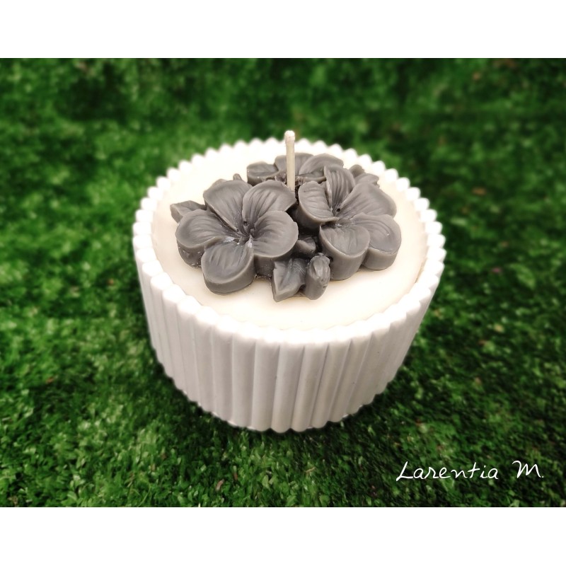 Surbougie fleurs en cire végétale