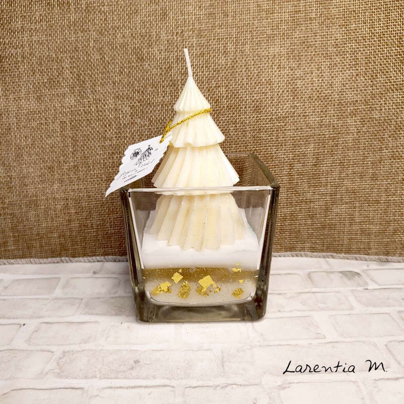 Christmas candle in a glass - Vegetable wax
