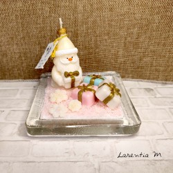 Bougies de Noël - Compositions - Bonhomme de neige, sapin, Père Noël, Ange