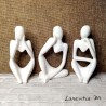 3 ceramic "Thinkers" figurines