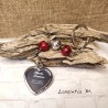 Photo case heart keychain with beads