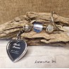 Photo case heart keychain with beads