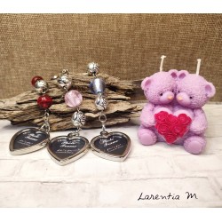 Photo case keychain with beads