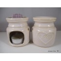 Perfume burner in ceramic, white, Love