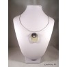 concrete oval necklace, stainless steel ring, purple shamballa pearl, grey metal crew neck