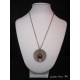 Necklace, pendant with Swarovski pearls on granite base