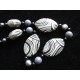 Long necklace 50 cm grey/black/white