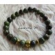 Agate 8mm Aramid Beads Bracelet, Gold Metal Beads - Elastic