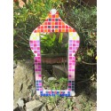 Mirror paper mache, painted, decorated with plastic mosaic