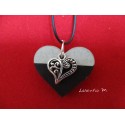 Pendant Necklace "Heart"  on heart concrete pad painted black