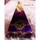 Resin pyramid, glass beads, sequins, natural stones