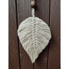 Hanging large heart in metal, small heart, macrame feather