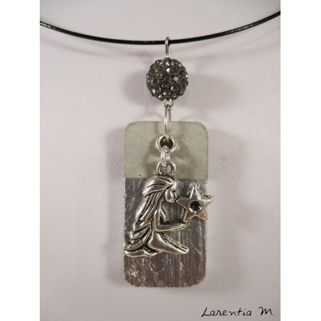 "Vierge" zodiac pendant necklace on silver rectangle