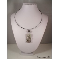 "Vierge" zodiac pendant necklace on silver rectangle