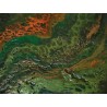 Painting "Amazonia" acrylic paint, green and orange tones, framed