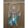 Dreamcatcher white / blue feathers