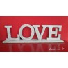 Lettres bois "Love" sur socle recouvertes de texture béton