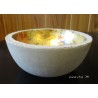 concrete bowl 14 cm, decorated metal sheets flamed